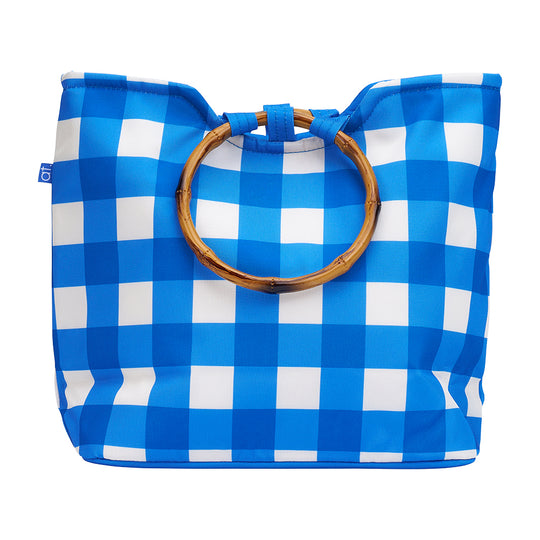 Insulated Tote Bag - Cobalt Check