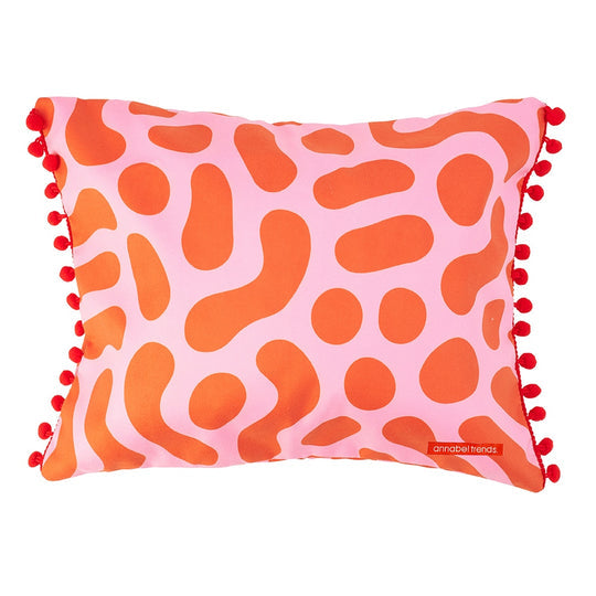 Beach Pillow - Red Squiggle