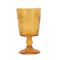 Goblet Glass Set of 4 - Palm Tree