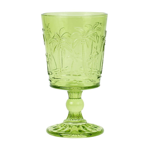 Goblet Glass Set of 4 - Palm Tree