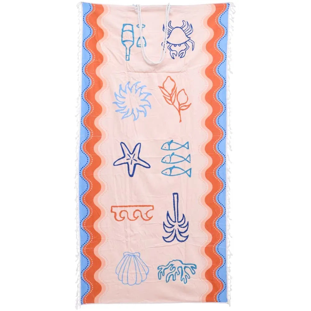 Beach Towel In  A Bag - Mediterranean