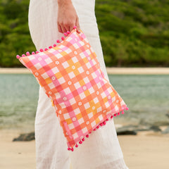 Beach Pillow - Daisy Gingham