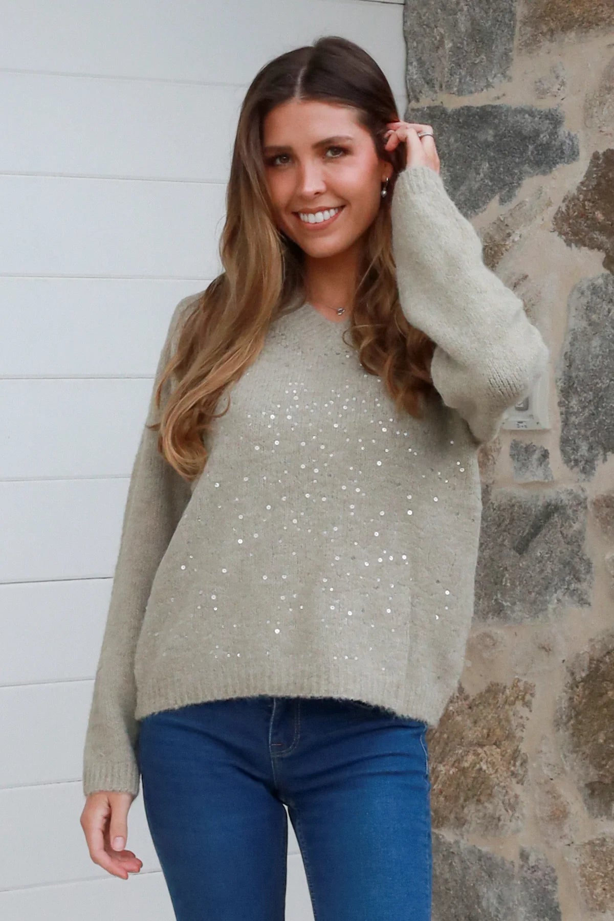 Shimmer Grey Knit