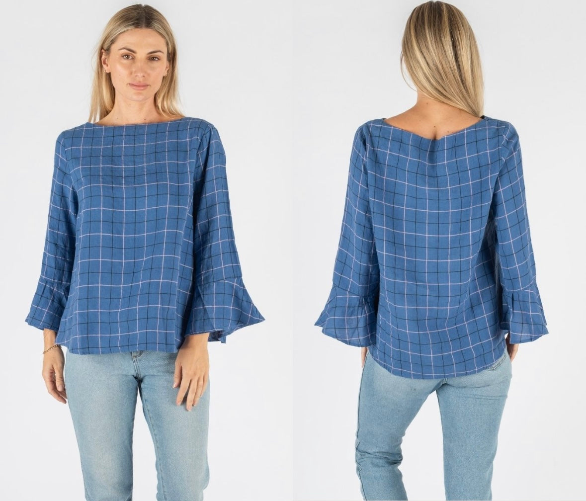 Raquel Checkered Linen Shirt