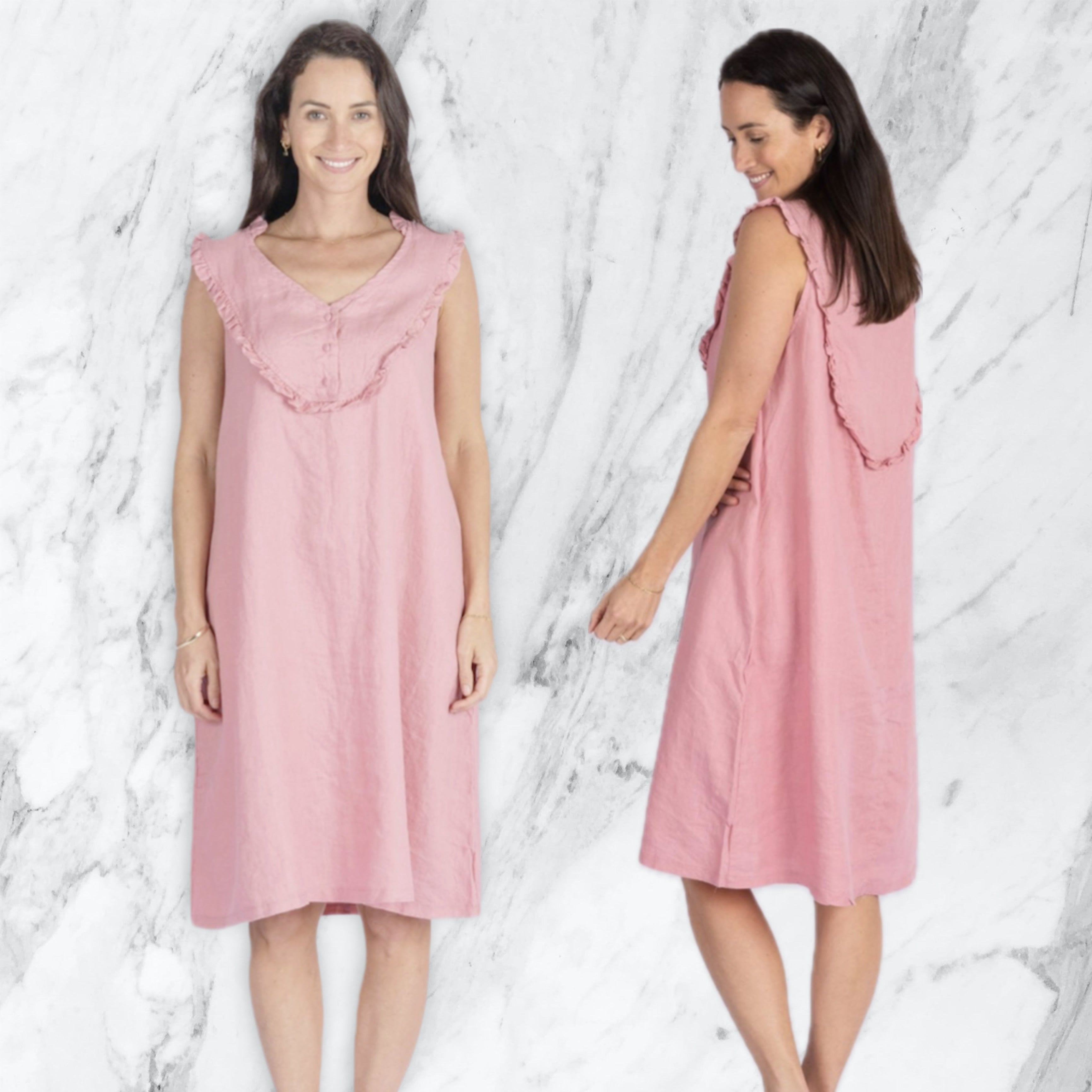 Pink Linen Dress