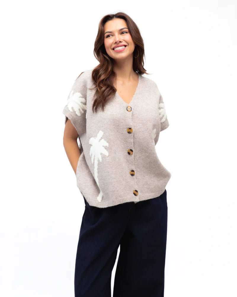 PALM EMBROIDERED KNIT