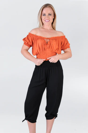 3/4 Rouched Tie Pants