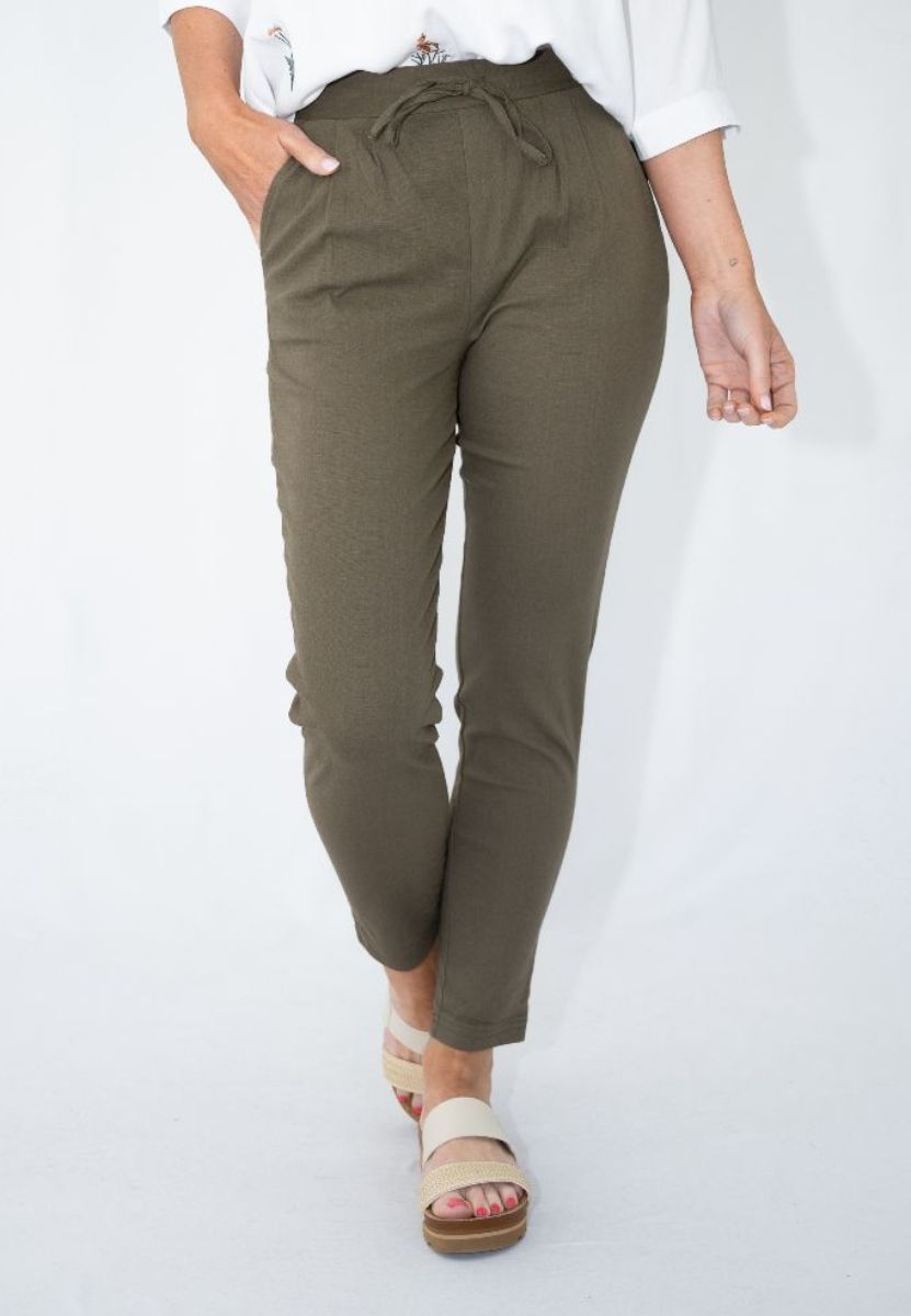 Linen/Rayon Stretch Pant